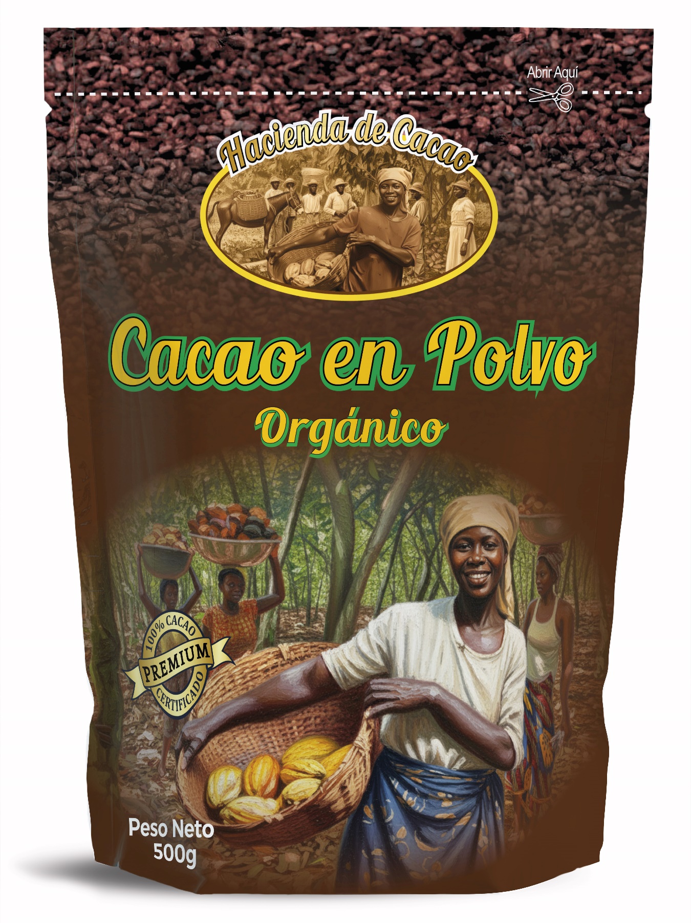 Hacienda de Cacao organic cacao powder 500g pouch front