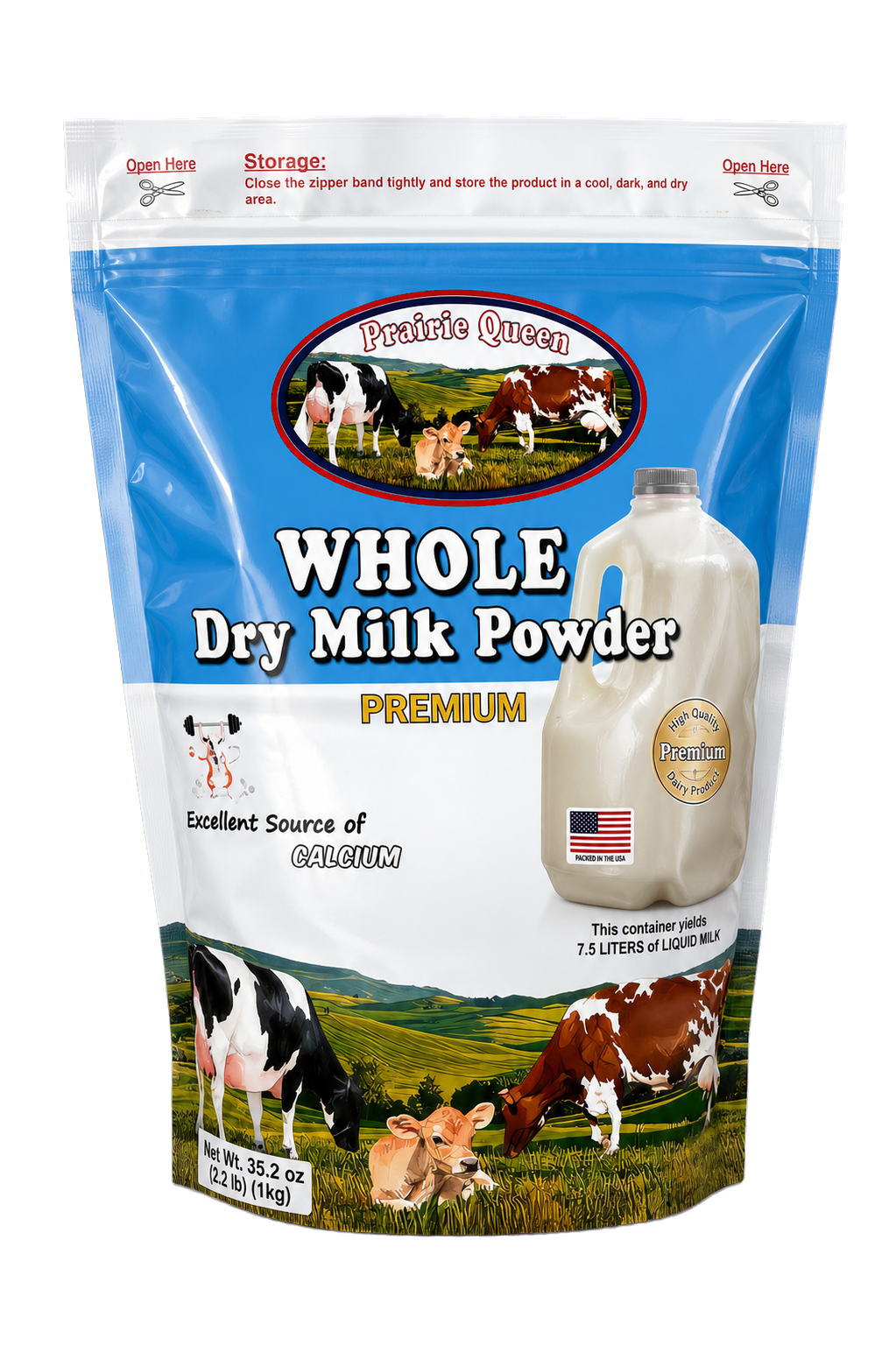 Prairie Queen whole milk powder English pack